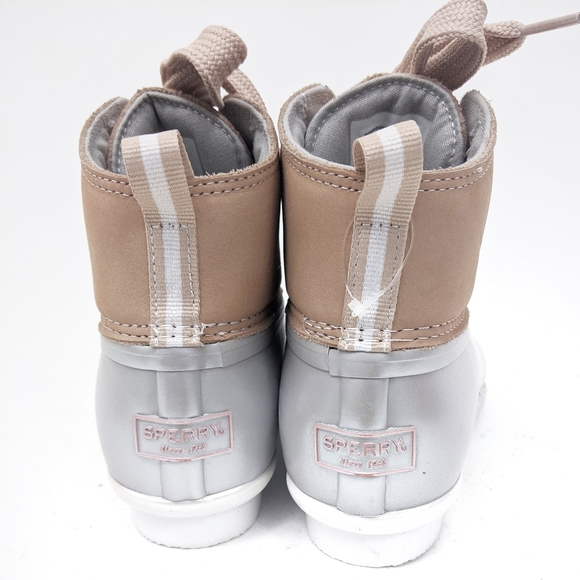 Sperry NEW Saltwater 2 Nubuck Duck Boots Pink Gray - Picture 6 of 8